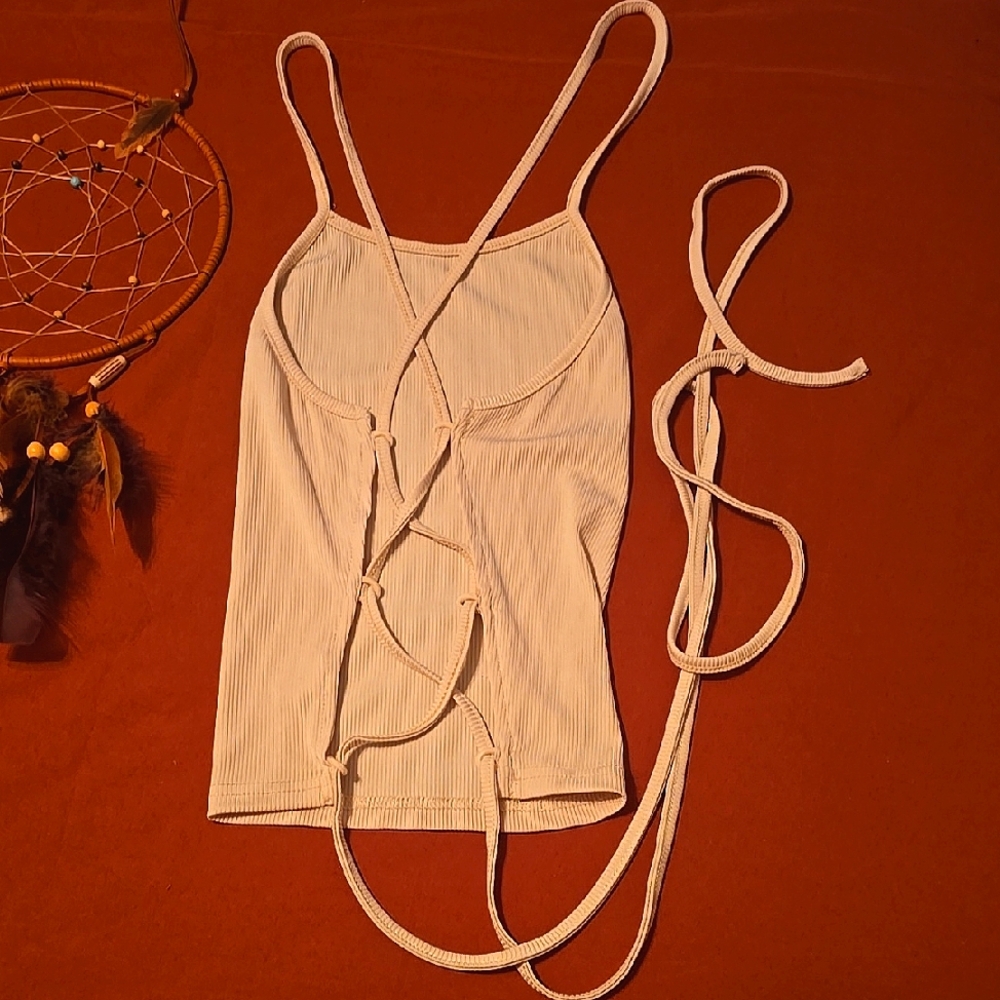 Beige Strappy Top